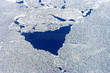 Area of open water in the ice floe Lancaster Strait Arctic