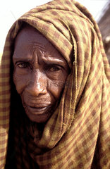 Sudan  Al Geneina  Asernei Camp. Woman refugee from Chad in camp.