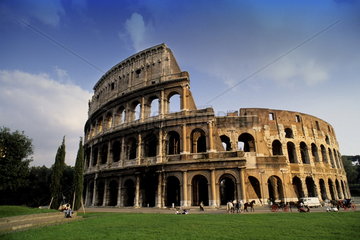 Roma Rome Italy the world famous Colosseum ruins in the center of the city