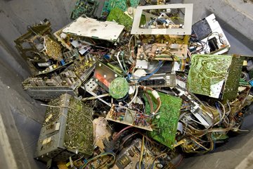 Computer parts used in a box