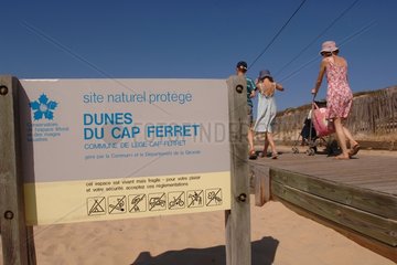 Panel of the natural site protected Cap Ferret France