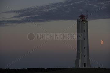 Lighthouse at twilight Arnarstapi Iceland