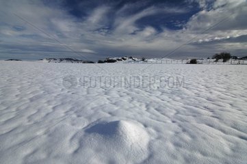 Plate of Reignat under snow Montaigut-the-white France