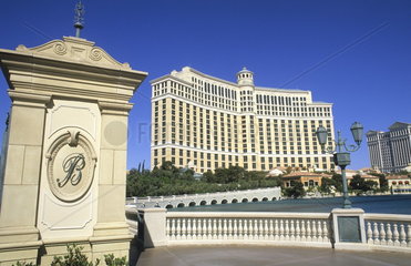 Gambling at the famous upscale Bellagio Hotel on the Strip in the desert of exciting Las Vegas Nevada and energy in the USA