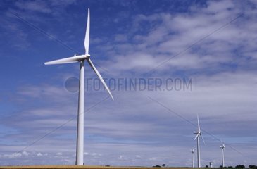 Windmills of the windmill farm of Goulien Cape Sizun France