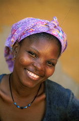 Portrait of a smiling Macoa girl on the island of Ilha Mozambique  Mozambique
