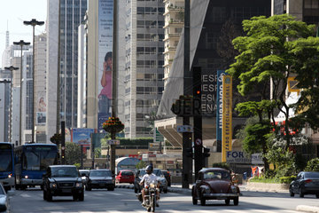 Brazil  Sao Paulo  the main street in the city is the Avenida Paulista.