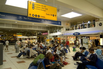 Modern airport shops and wealth in shopping duty free in todays world Gatwick Airport in London England