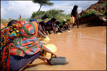 borana woman collecting water