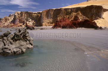 Canoa Quebrada beach. Cliff and stones. State: Cearss  Brazil.