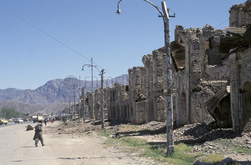 Destroyed houses in Kabul  Afghanistan