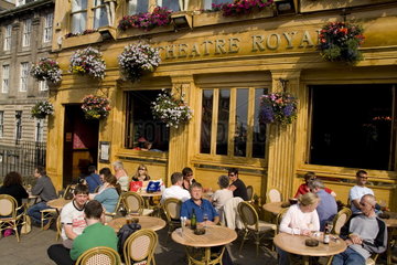 Locals at Cafe in Edinburgh on Antigua Street called Theatre Royal Bar in Scotland