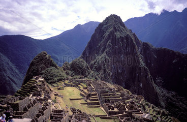 Peru  Machu Picchu; An overview of the ancient inca city  discovered in 1911.