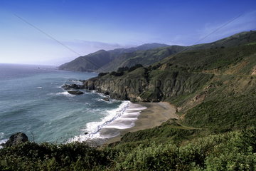 Beautiful scenic on Pacific Coast Highway 1 near Big Sur California USA