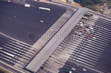 Luftaufnahme der Autobahn -Tribut in Herault Frankreich