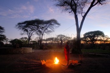 Campfire in a lodge of the Ruaha NP Tanzania