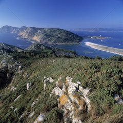 The lagoon seen from Mirador de Aves Cies Islands Galicia