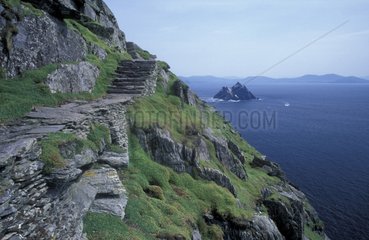 Treppe zur Einsiedelei von großartigen Skellig von Kerry