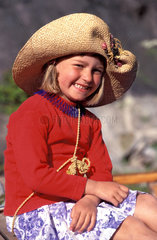 Norway  Telemark. Portrait of a four year old girl.