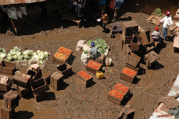 General view of the mud-filled Toi Market within the sprawling Kibera slums in Nairobi November 23  2006. Over three thousand petty traders with no formal training in small bussineses trading have come together and are raising more than 1 million Kenyan s