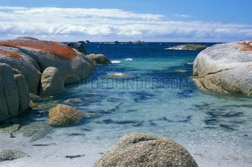 Granite rocks on the shore Tasmania
