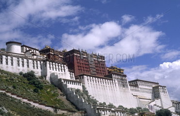 Wonderful Potala Palace on mountain the home of the Dalai Lama in capital city of Lhasa Tibet China