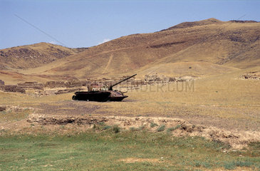 Just outside Kabul stands this russian tank