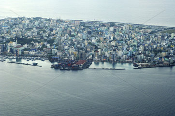 Maldives  aerial view of the capital Male in the Indian Ocean