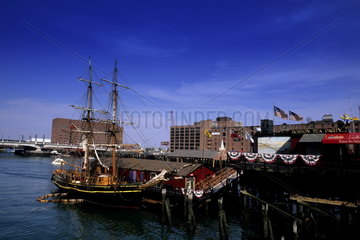 Boston Massachusetts MA USA Boston Tea Party ship in harbour tourist attraction