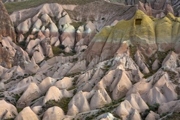 Eroded rocky formations in Cappadocia Turkey