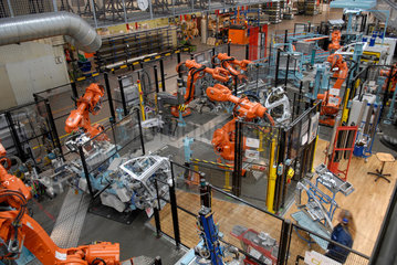 OLOFSTROEM SWEDEN Volvo component factory and robot cells from ABB. Car manufacturing. __Alex Farnsworth