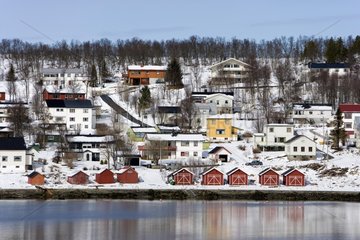 HÃ¤user und BootshÃ¤user eines KÃ¼stendorfes Norwegen