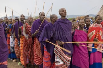 Songs and dances at a Masai festival Tanzania
