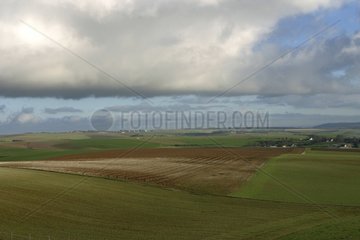 Landwirtschaftliche Landschaft in Frankreich in Frankreich