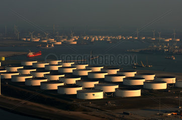 Port of Rotterdam  aerial view of the Maasvlakte Oil Terminal  liquid bulk and petro chemicals