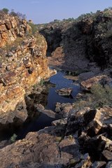 River at the very low level and small canyon Kimberley