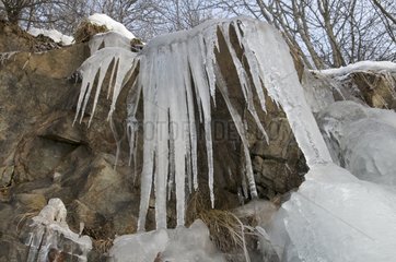Ice sculpture in winter near Megève Haute-Savoie