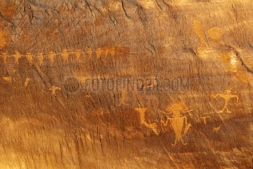 Petroglyphen Utah die Vereinigten Staaten [at]