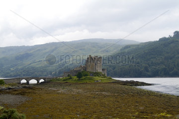 Beautiful Eileen Donan Castle in Western Dornie in Highlands os Scotland the most photographed castle in the world