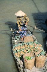 Marché flottant de Can Tho  delta du Mékong