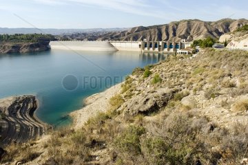 Dam Negratin with its lake on bottom grade Spain