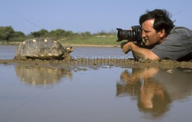 Naturfotograf fotografiert eine Schildkröte Venezuela