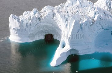 Iceberg vu d'hélicoptère Scoresbysund Groenland