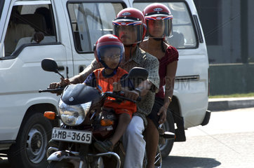 Galle Fort  family on motorbike