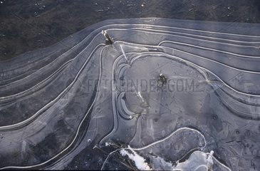 Gros plan de la surface de la glace