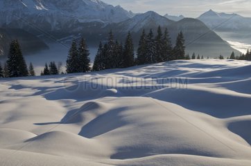 Snowy peaks of the Chaîne des Fiz Haute-Savoie