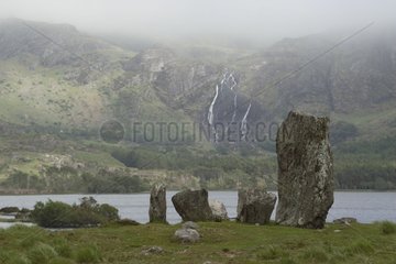 Celtic stone circle near Lough Inchiquin Ireland