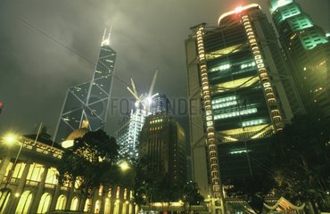 Vue de Hong-Kong la nuit en Chine