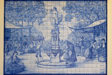 Modern azulejos in the historic centre of Funchal Madeira
