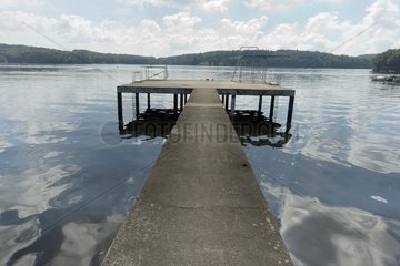 Pontoon on the artificial lake of Neuvic in Corrèze